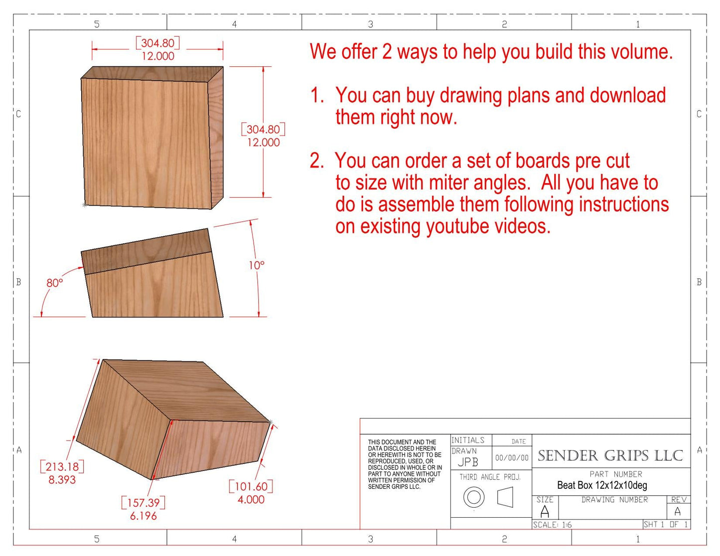 Beat Box Climbing Volume (X Small) 12"(305mm)x12"(305mm)x10deg Plans