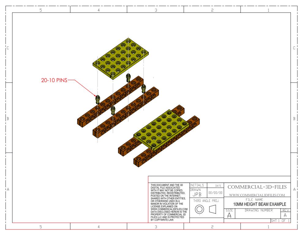 GEARBLOCS BEAM 80mmX10mm in LENGTHS FROM 80MM TO 300MM - B-R-V-W80-H10-L80-300-BR12MM-x12