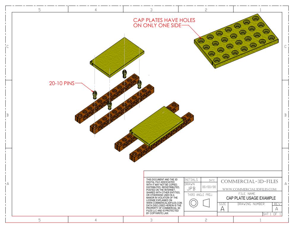 GEARBLOCS CAP PLATE 40mmX10mm in LENGTHS FROM 40MM TO 300MM - CP-R-V-W40-H10-L40-300-BR12MM-x14