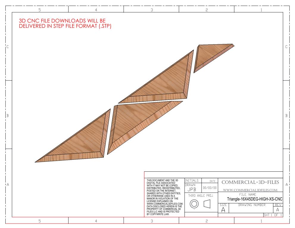 Triangular Pyramid Climbing Volume (X Small, Tall) 16"(406mm) side x 45 deg Plans