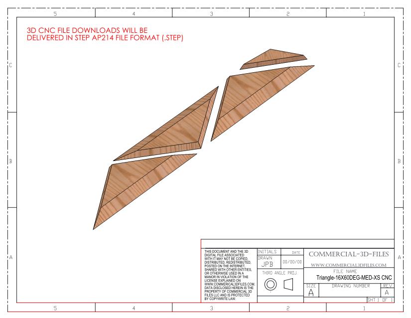 Triangular Pyramid Climbing Volume (X Small, Medium Height) 16"(406mm) side x 60 deg Plans