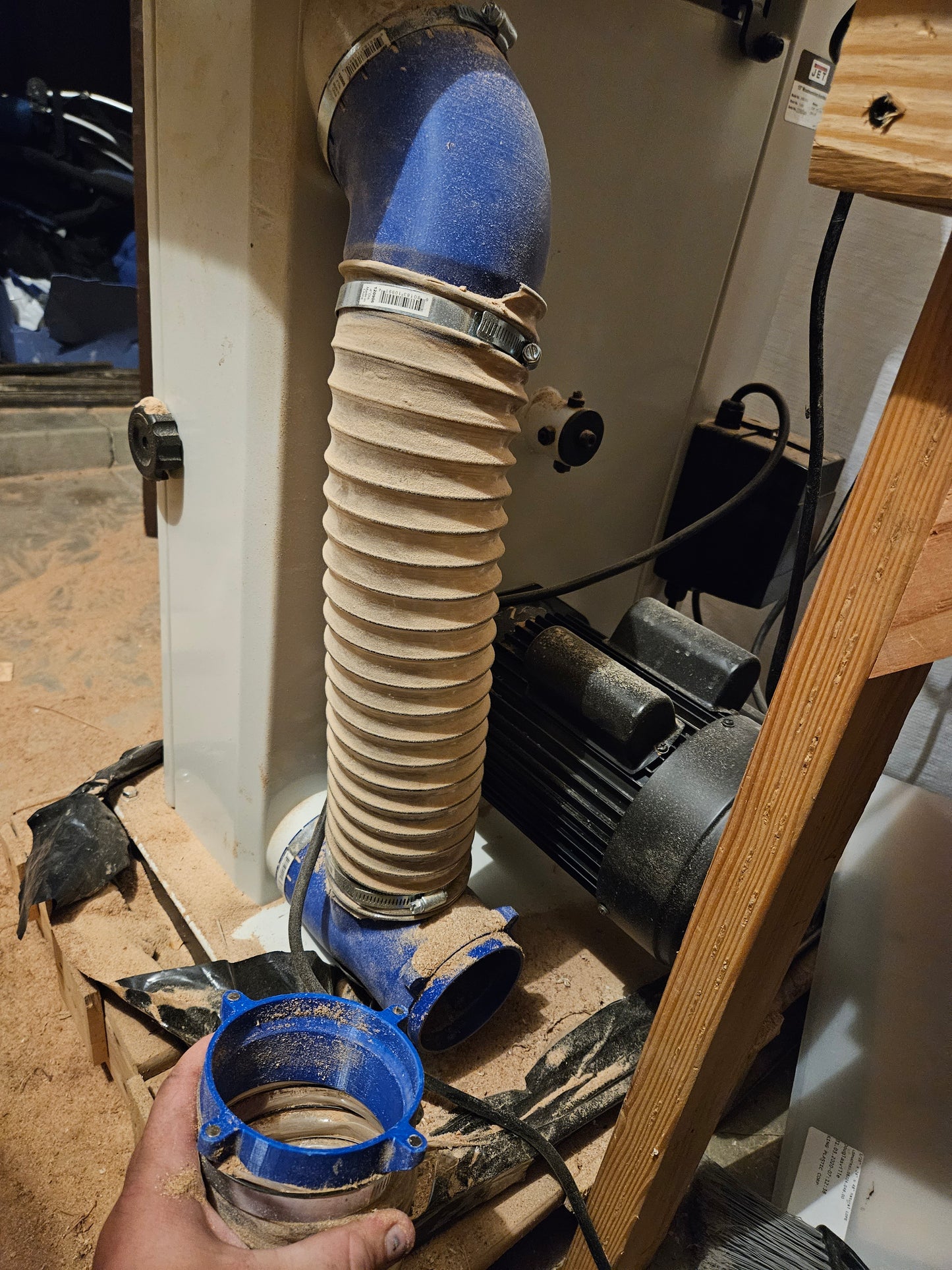 FOUR INCH HOSE ADAPTER FOR VERTICAL BANDSAW - JET - .stl files for 3d printing