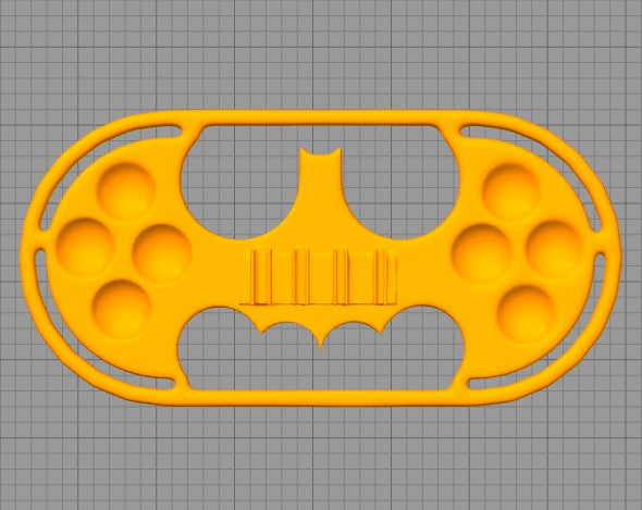 BATMAN PAINTING PALLET WITH BRUSH HOLDERS -  .STL FILE FOR 3D PRINTING