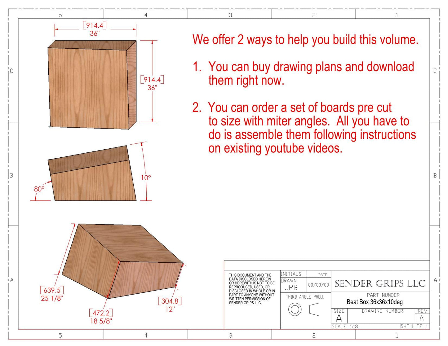 Beat Box Climbing Volume (Large)  36"(914mm)x36"(914mm)x10deg  Plans