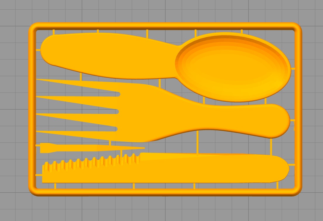 EMERGENCY CUTLERY SET - CREDIT CARD SIZE OR LARGER - .STL FILE FOR 3D PRINTING