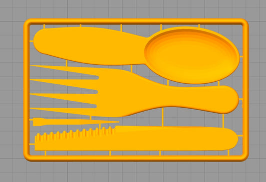 EMERGENCY CUTLERY SET - CREDIT CARD SIZE OR LARGER - .STL FILE FOR 3D PRINTING