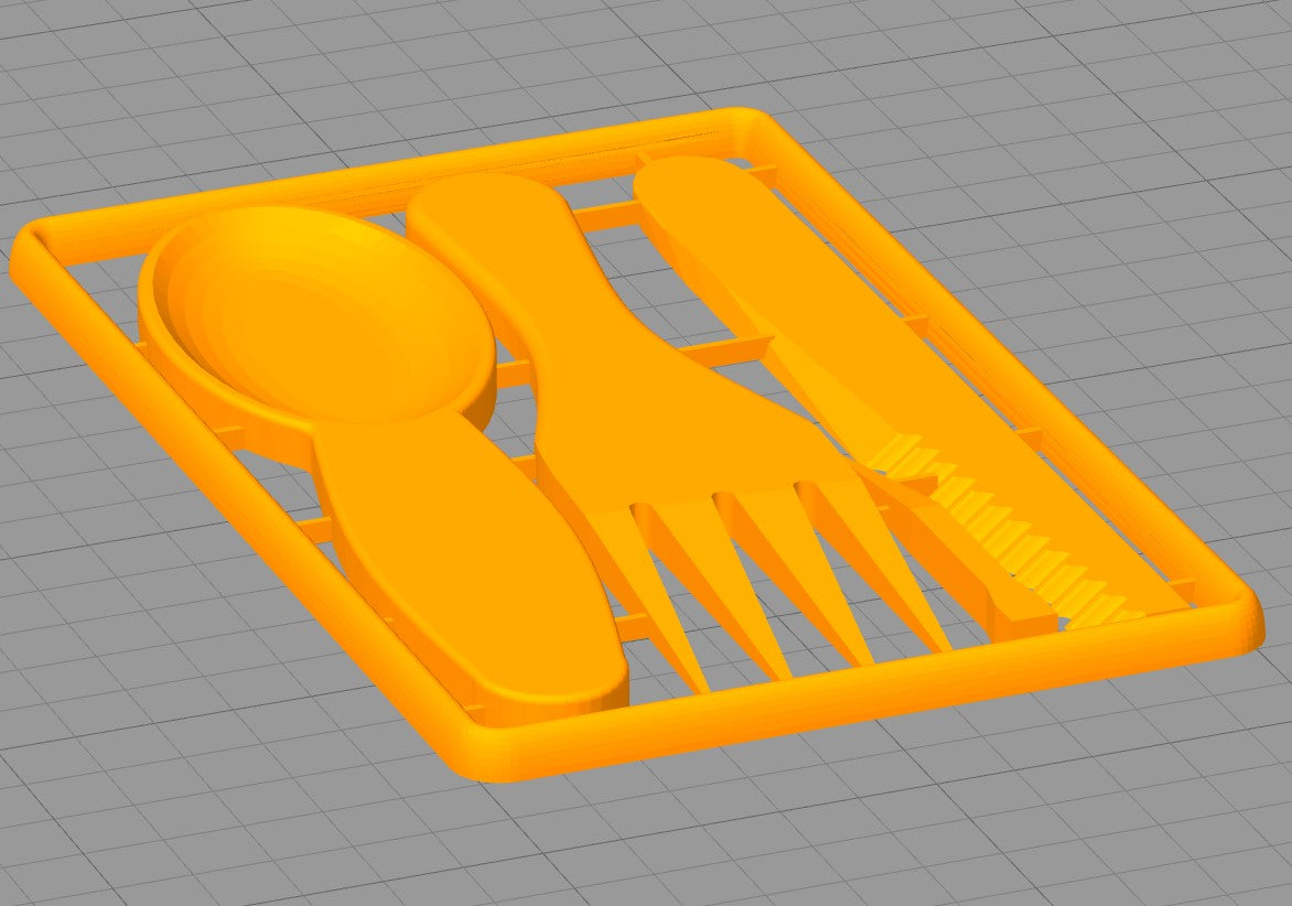 EMERGENCY CUTLERY SET - CREDIT CARD SIZE OR LARGER - .STL FILE FOR 3D PRINTING