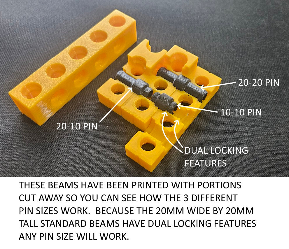 GEARBLOCS STANDARD BEAM 20mmX20mm in LENGTHS FROM 30MM TO 120MM - B-R-VH-W20-H20-L30-120-BR12MM