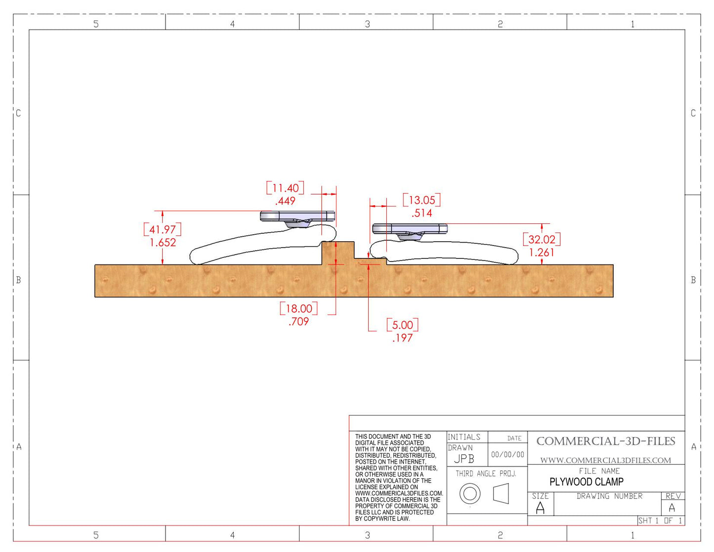 LOW PROFILE PLYWOOD CLAMPS FOR CNC ROUTER TABLE - .stl files for 3d printing