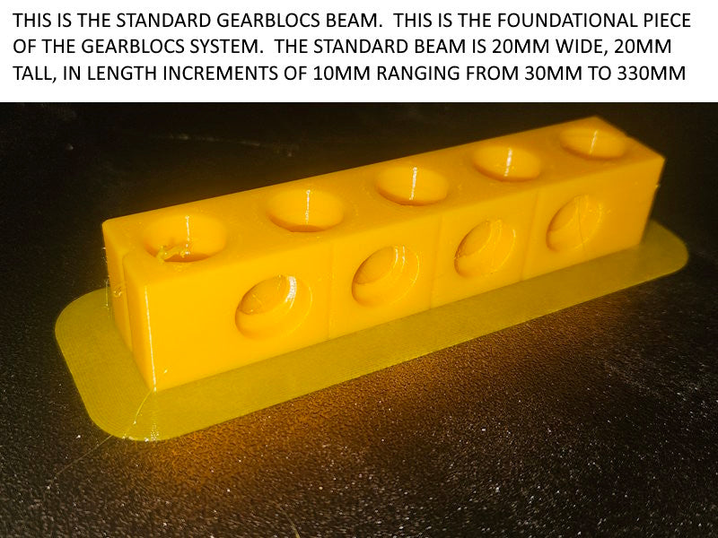 GEARBLOCS STANDARD BEAM 20mmX20mm in LENGTHS FROM 30MM TO 120MM - B-R-VH-W20-H20-L30-120-BR12MM