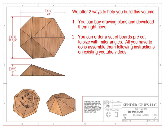 Sea-shell Climbing Volume (Small)  24"(610mm) Long x 6"(152mm) tall Plans