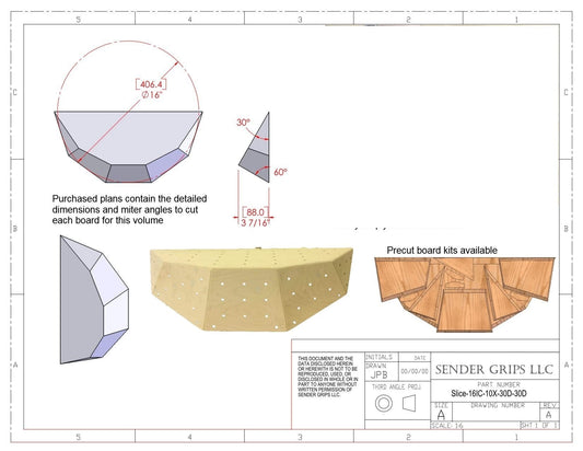 Slice Climbing Volume (X Small) 16"(406mm) Dia. x 3.5"(89mm) tall  Plans