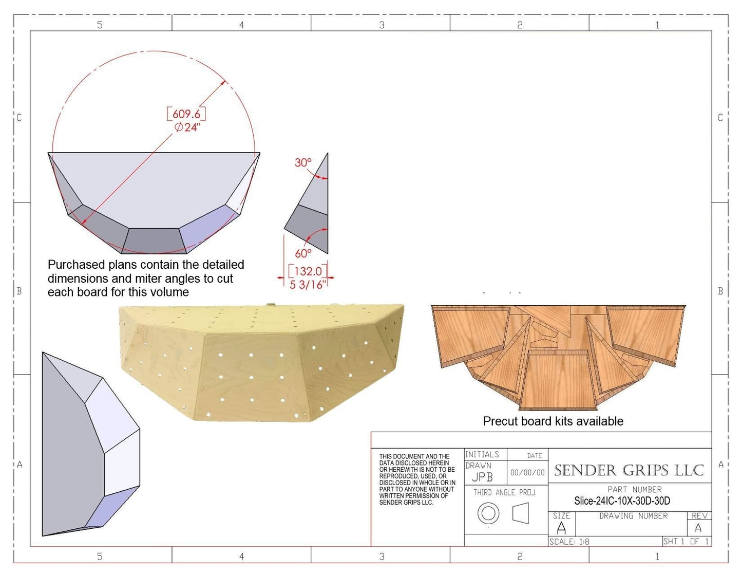 Slice Climbing Volume (Small) 24"(610mm) Dia. x 5.2"(132mm) tall  Plans