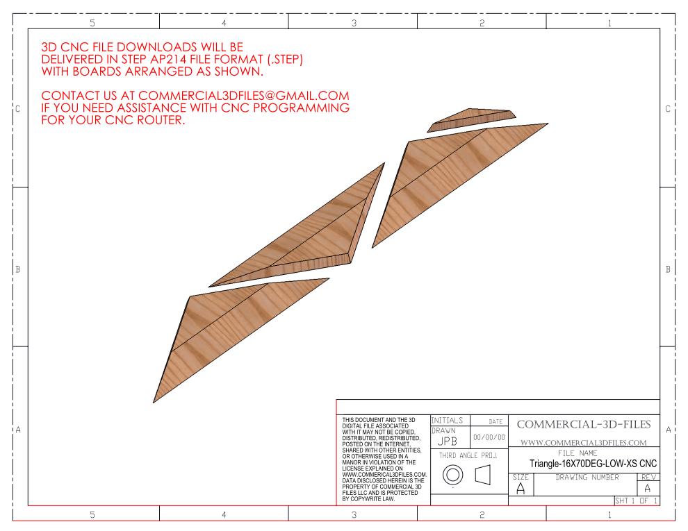 Triangular Pyramid Climbing Volume (X Small, Low Height)  16"(406mm) side x 70 deg Plans