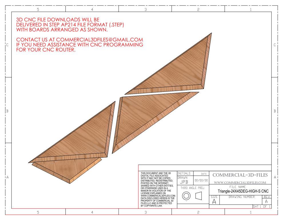 Triangular Pyramid Climbing Volume (Small, Tall) 24"(610mm) side x 45 deg Plans