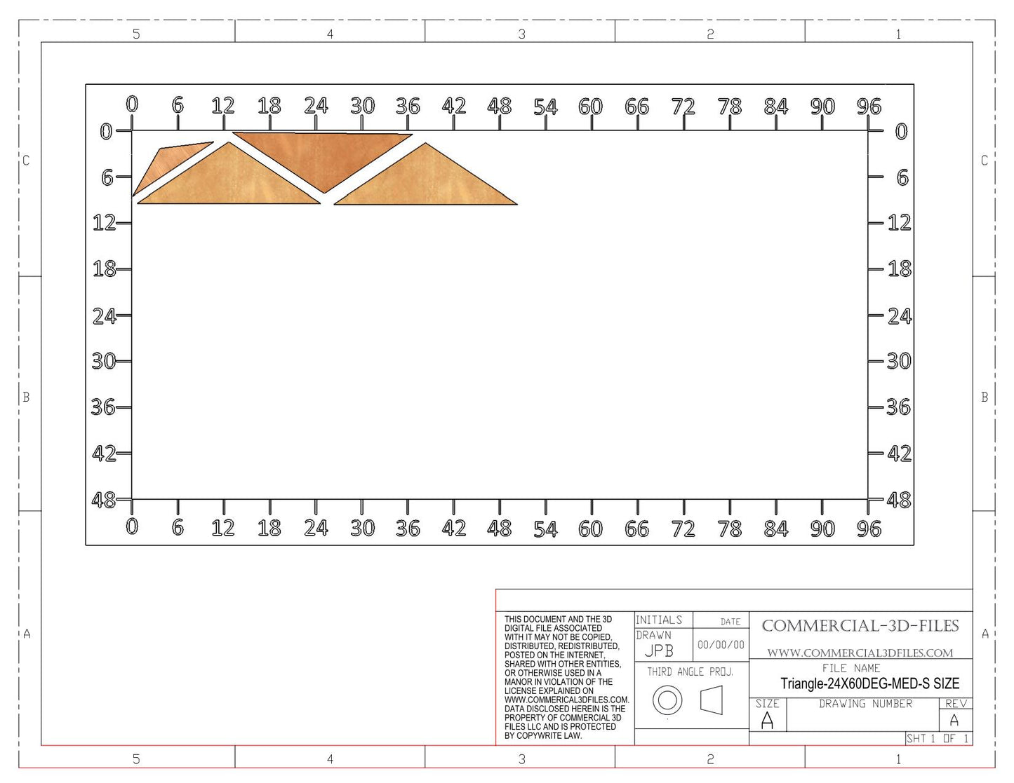 Triangular Pyramid Climbing Volume (Small, Medium) 24"(610mm) side x 60 deg Plans