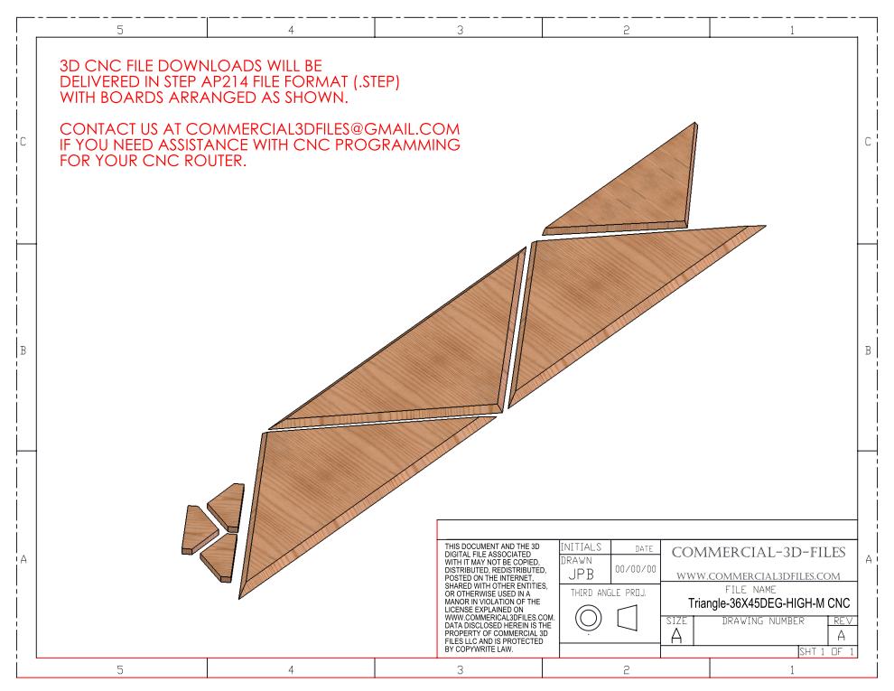Triangular Pyramid Climbing Volume (Medium, Tall Height) 36"(914mm) side x 45 deg Plans