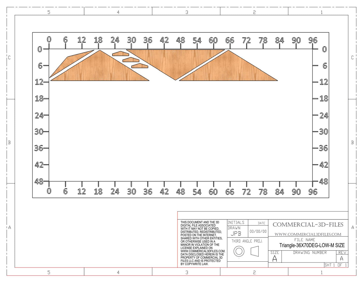 Triangular Pyramid Climbing Volume (Medium, Low Height)  36"(914mm) side x 70 deg