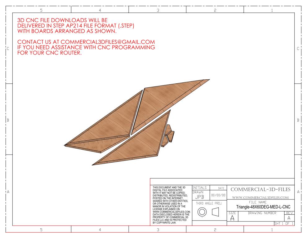 Triangular Pyramid Climbing Volume (Large, Medium Height) 48"(1219mm) side x 60 deg Plans
