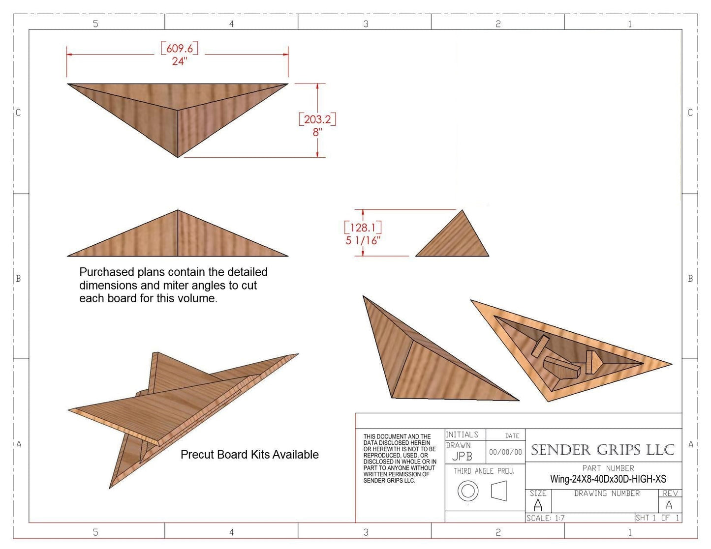 Wing Triangle Climbing Volume (X Small, High) 24"(610mm)L x 8"(203mm)W Plans