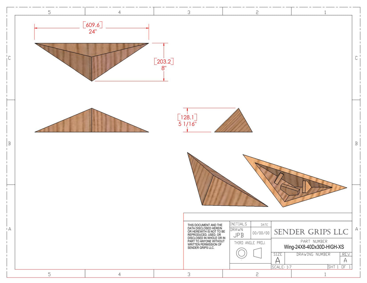 Wing Triangle Climbing Volume (X Small, High) 24"(610mm)L x 8"(203mm) Plans