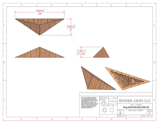 Wing Triangle Climbing Volume (X Small, High) 24"(610mm)L x 8"(203mm) Plans