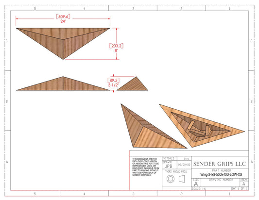Wing Triangle Climbing Volume (X Small, Low) 24"(610mm)L x 8"(203mm) Plans