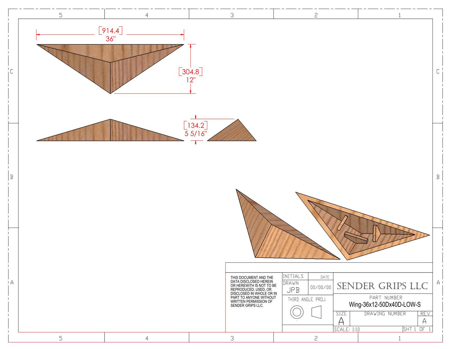 Wing Triangle Climbing Volume (Small, Low) 36"(914mm)L x 12"(305mm) Plans