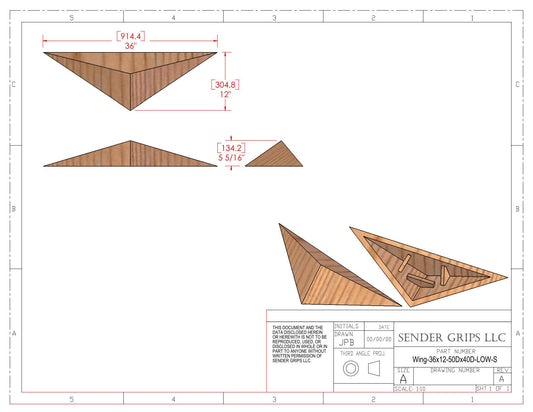 Wing Triangle Climbing Volume (Small, Low) 36"(914mm)L x 12"(305mm) Plans