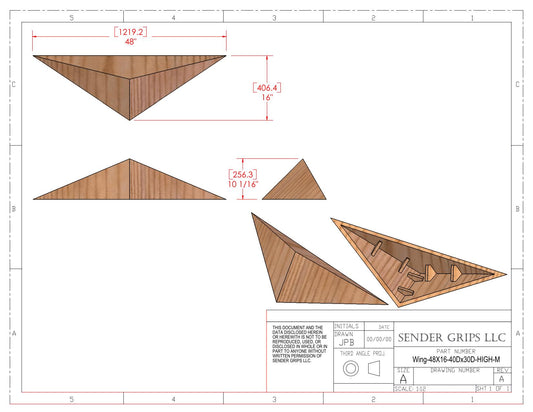 Wing Triangle Climbing Volume (Medium, High) 48"(1219mm)L x 16"(406mm) Plans