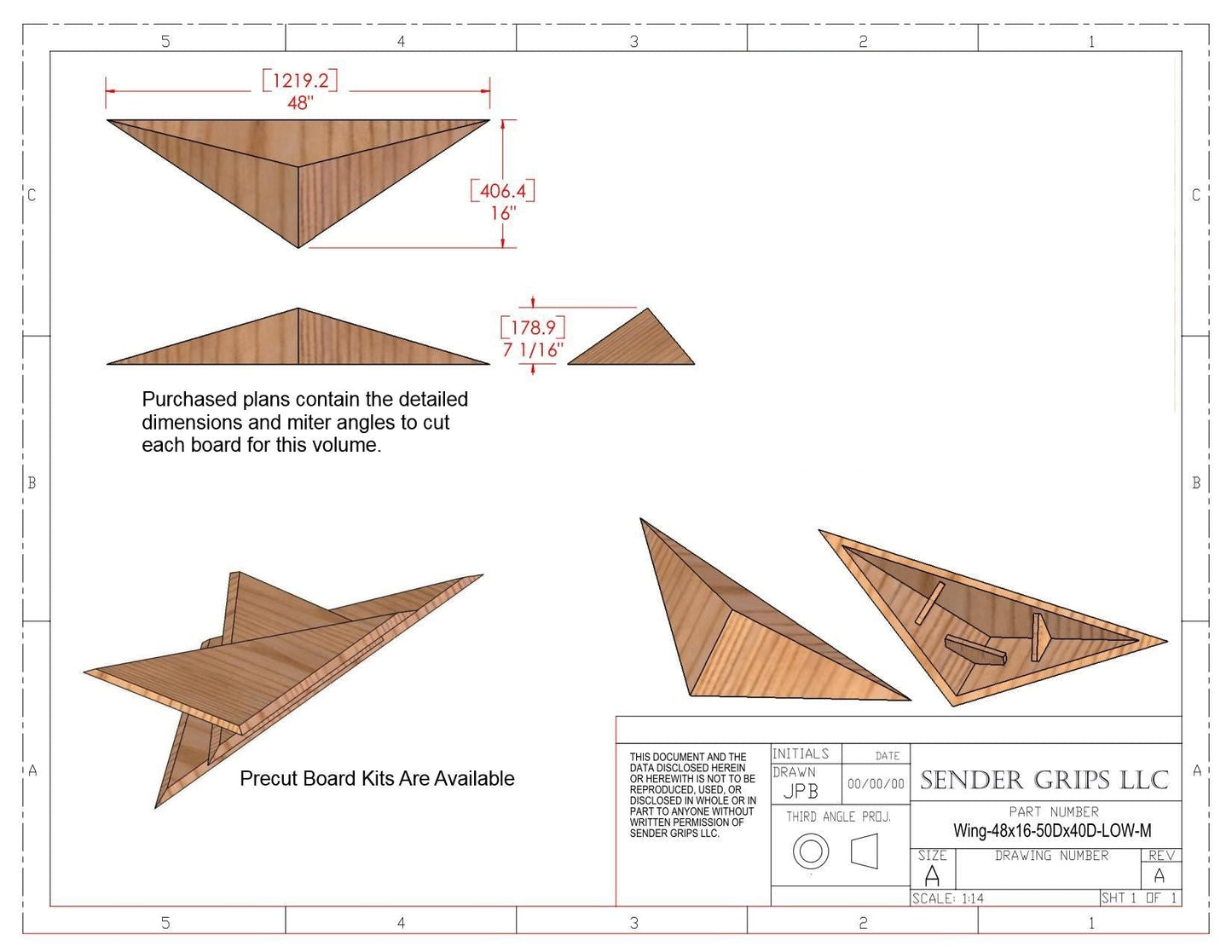 Wing Triangle Climbing Volume (Medium, Low) 48"(1219mm)L x 16"(406mm)W Plans