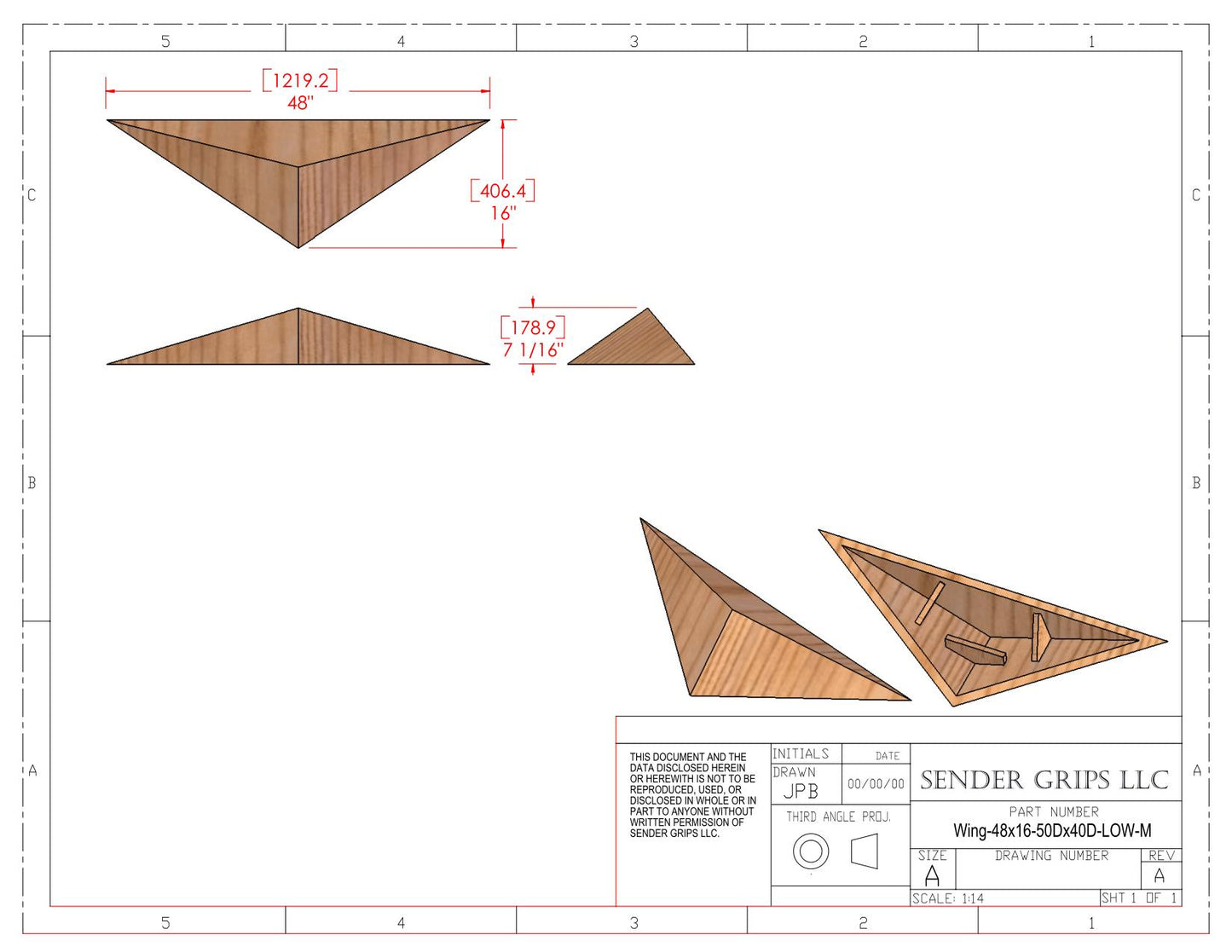 Wing Triangle Climbing Volume (Medium, Low) 48"(1219mm)L x 16"(406mm) Plans