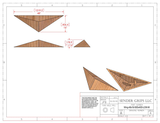 Wing Triangle Climbing Volume (Medium, Low) 48"(1219mm)L x 16"(406mm) Plans