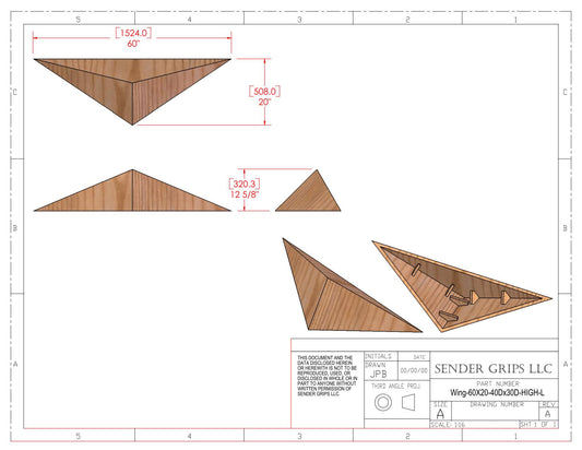 Wing Triangle Climbing Volume (Large, High) 60"(1524mm)L x 20"(508mm) Plans