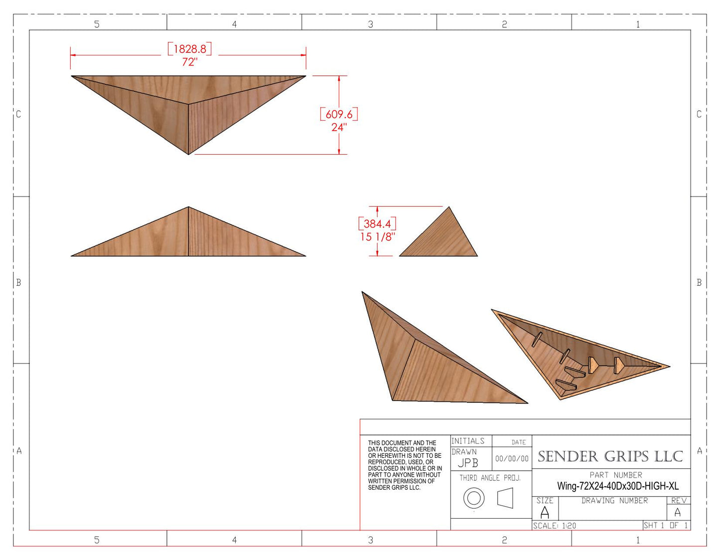 Wing Triangle Climbing Volume (X Large, High) 72"(1829mm)L x 24"(610mm) Plans