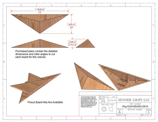 Wing Triangle Climbing Volume (X Large, Low) 72"(1829mm)L x 24"(610mm)W Plans