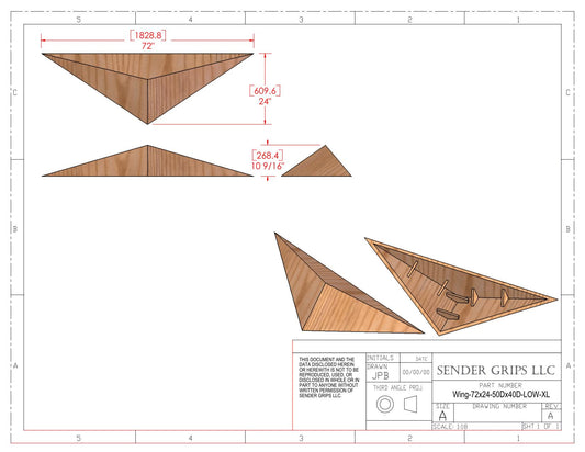 Wing Triangle Climbing Volume (X Large, Low) 72"(1829mm)L x 24"(610mm) Plans