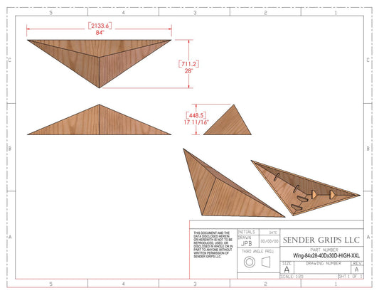 Wing Triangle Climbing Volume (XX Large, High) 84"(2134mm)L x 28"(711mm) Plans