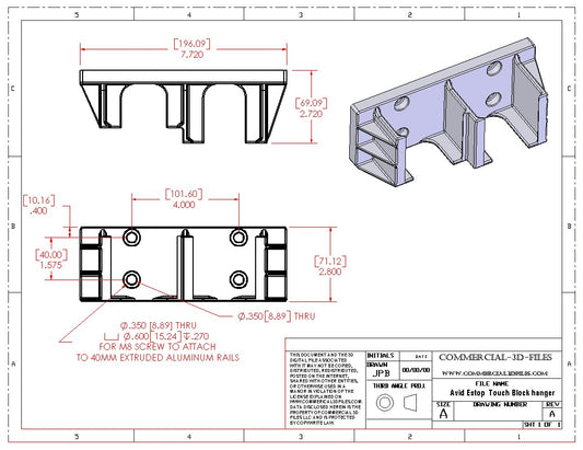 ESTOP AND TOUCH PLATE HOLDER -AVID CNC - .STL FILE