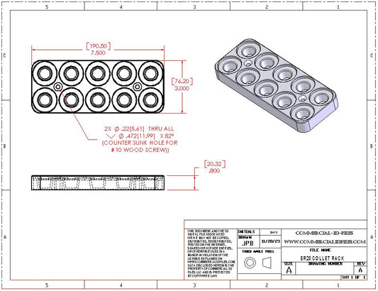 ER20 COLLET RACK FOR ORGANIZING - .STL FILE